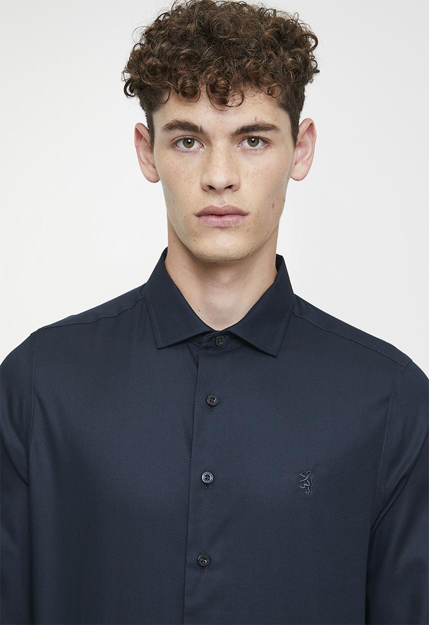 Pringle of Scotland - Pringle tim long sleeve tailored shirt - navy