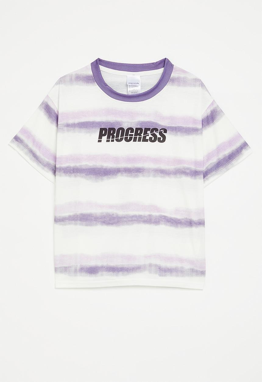 Pop Candy - Slogan crew neck tee - purple/white/progress