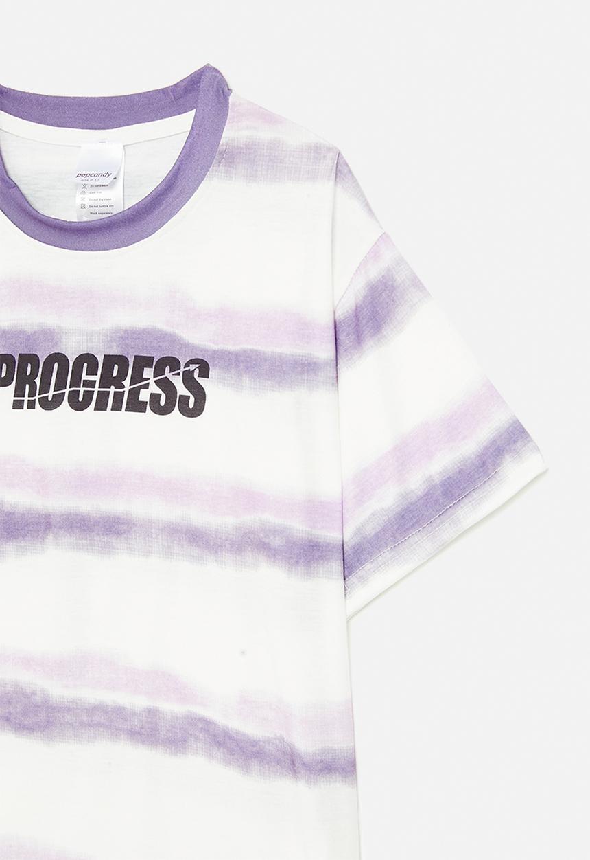 Pop Candy - Slogan crew neck tee - purple/white/progress