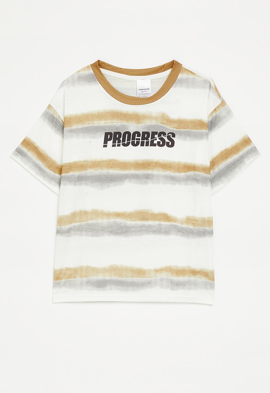 Pop Candy - Slogan crew neck tee - multi neutral/progress
