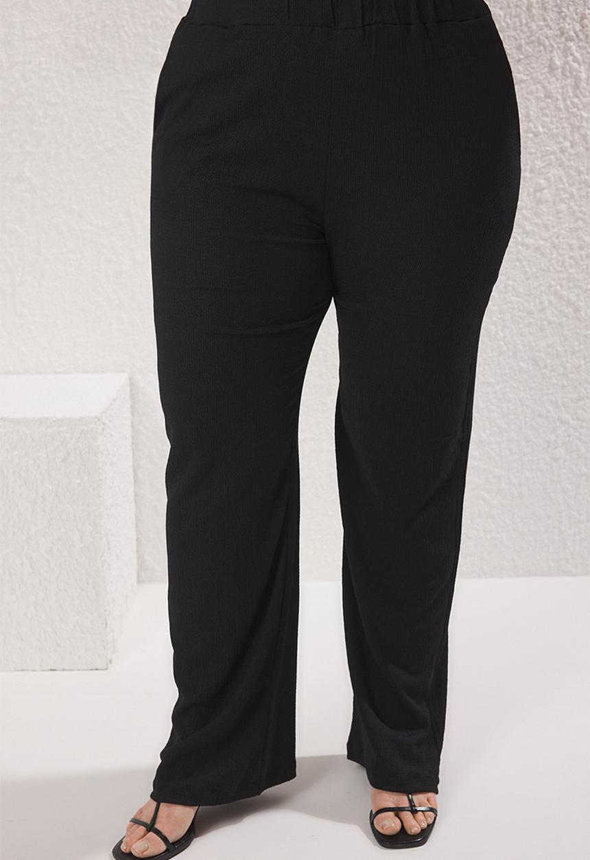 Trendyol - Plus size flexible wrap suit - black