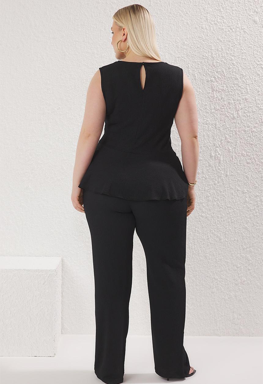 Trendyol - Plus size flexible wrap suit - black