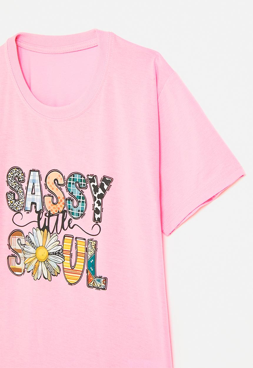 Pop Candy - Slogan tee - pink fraud/sassy soul