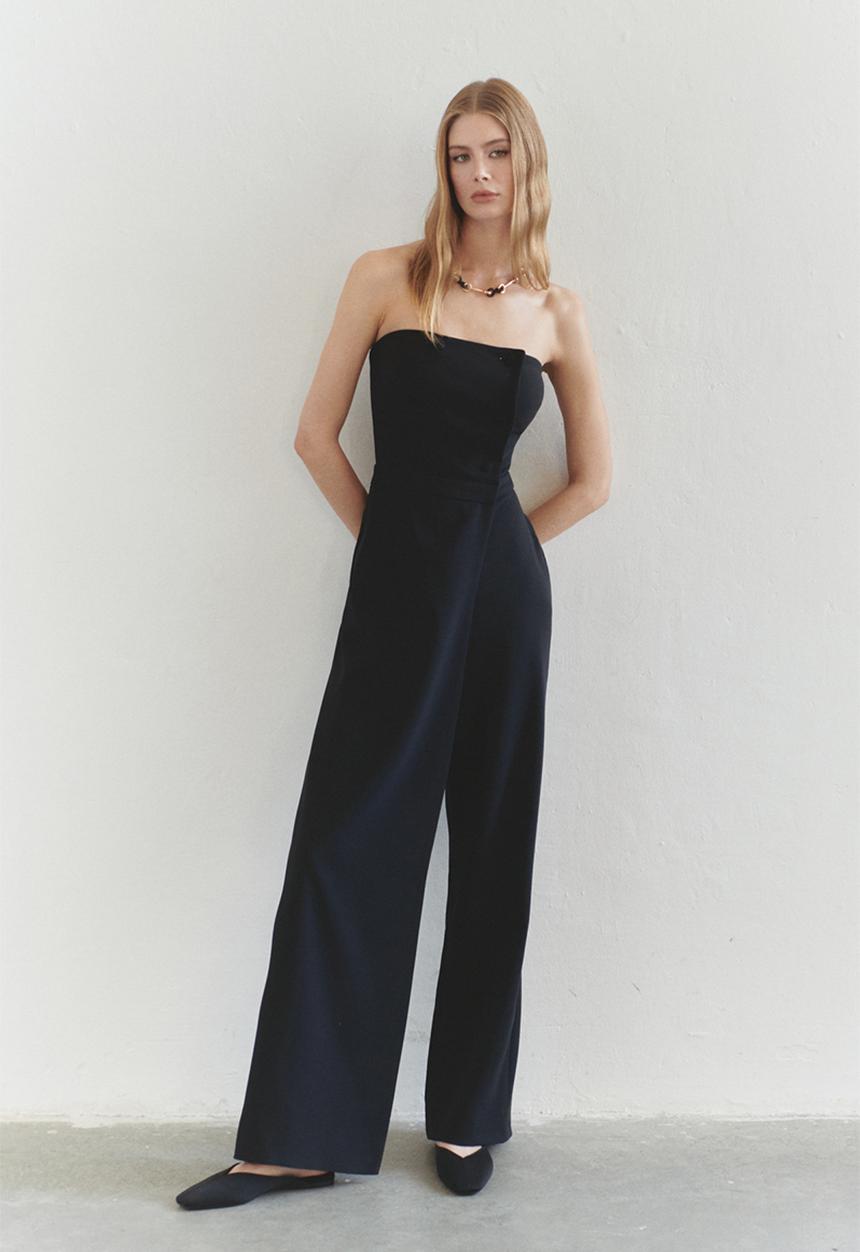 Trendyol - Limited Edition Wide Leg Long Woven Jumpsuit - Black