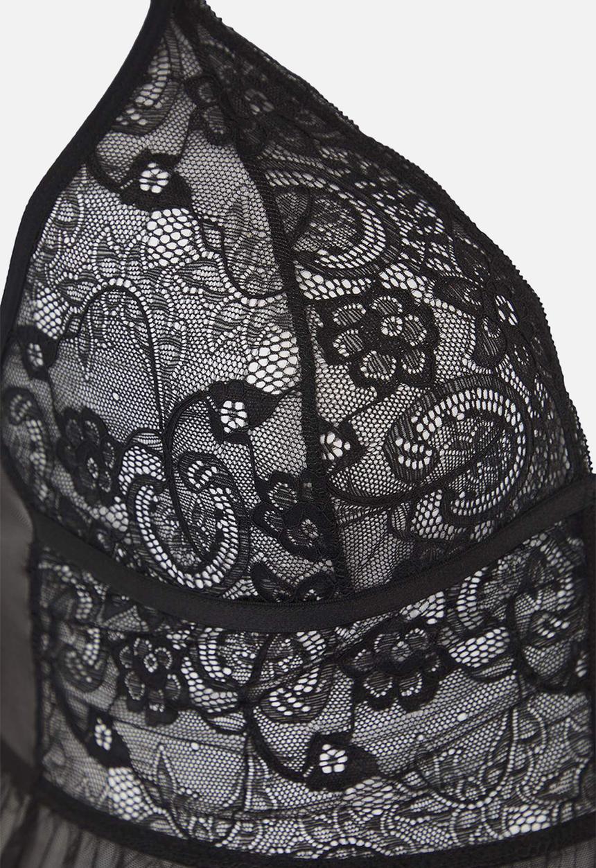 Trendyol - Plus size lace babydoll - black