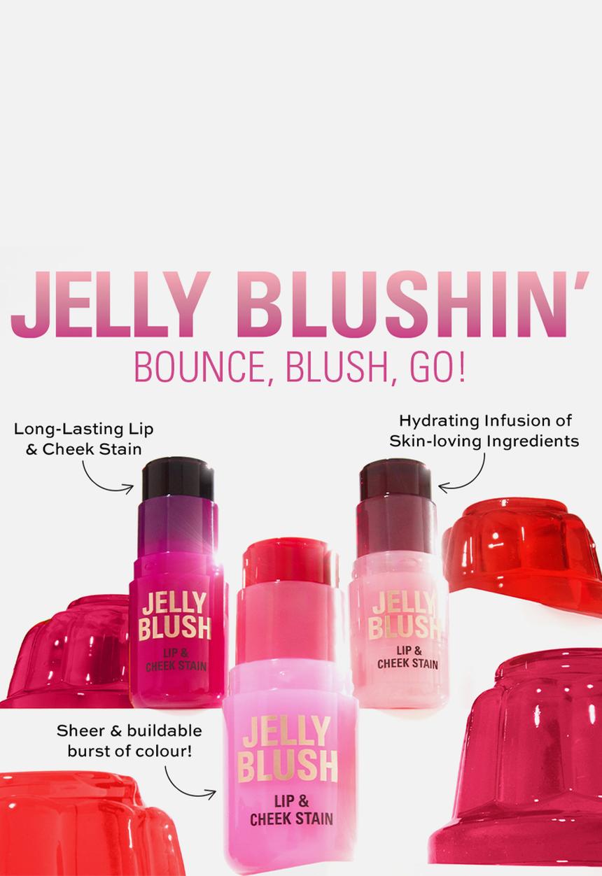 Revolution - Jelly Blush Stick Lip and Cheek Stain Cherry Red - Cherry Red