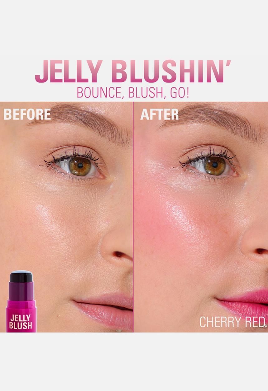 Revolution - Jelly Blush Stick Lip and Cheek Stain Cherry Red - Cherry Red