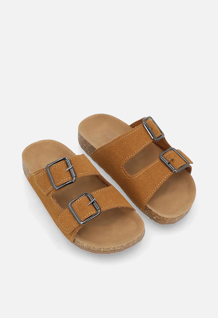 Pop Candy - Platform  twin strap sandals- brown