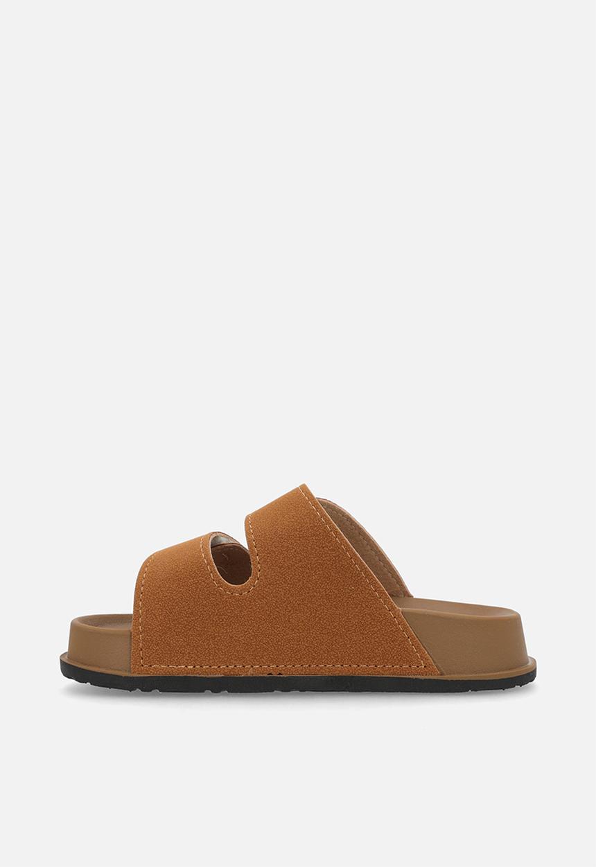 Pop Candy - Twin strap slides - ginger brown