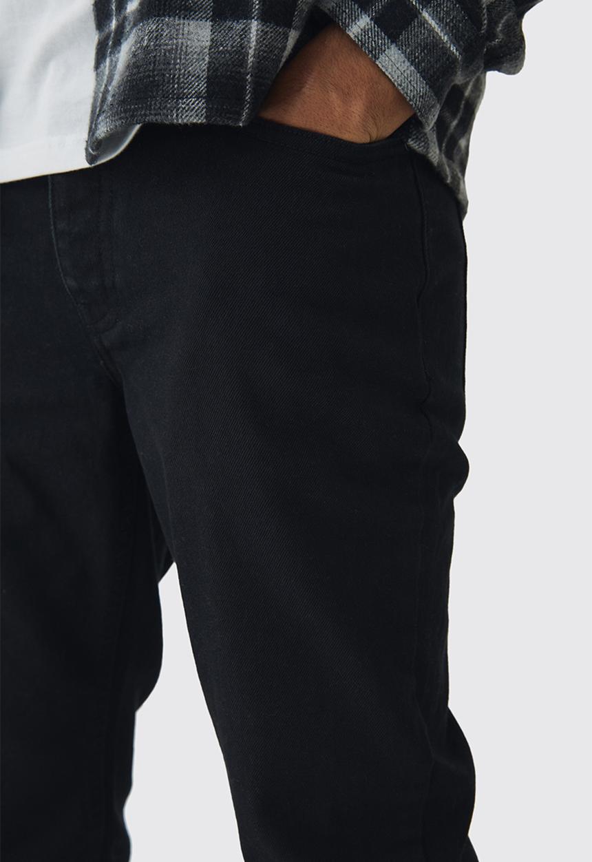 boohooMAN - Slim Rigid Jean in True Black - True Black