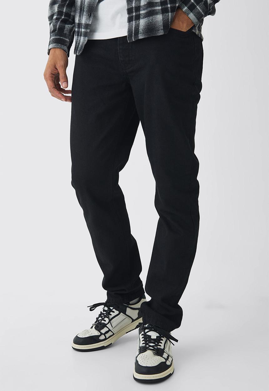 boohooMAN - Slim Rigid Jean in True Black - True Black