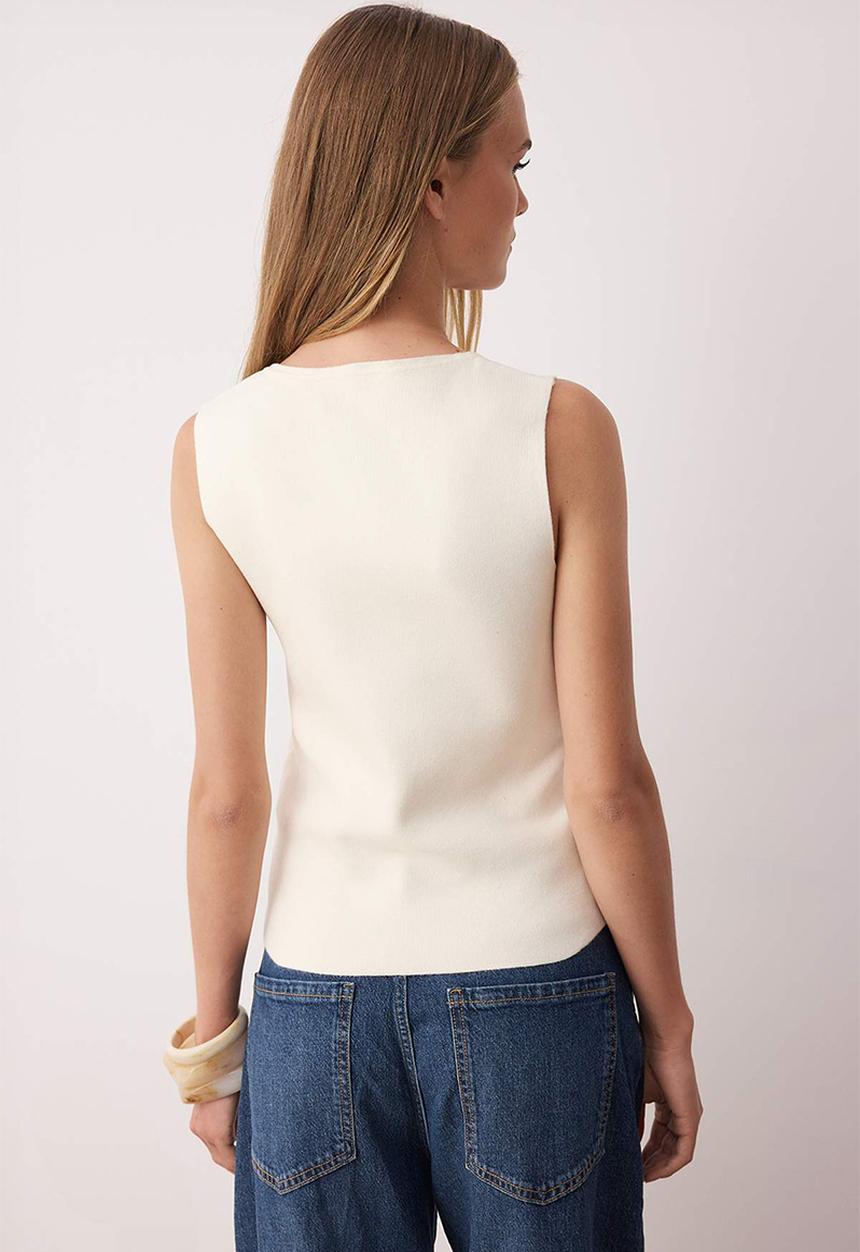 Trendyol - Special Yarn Knitwear Top - Ecru