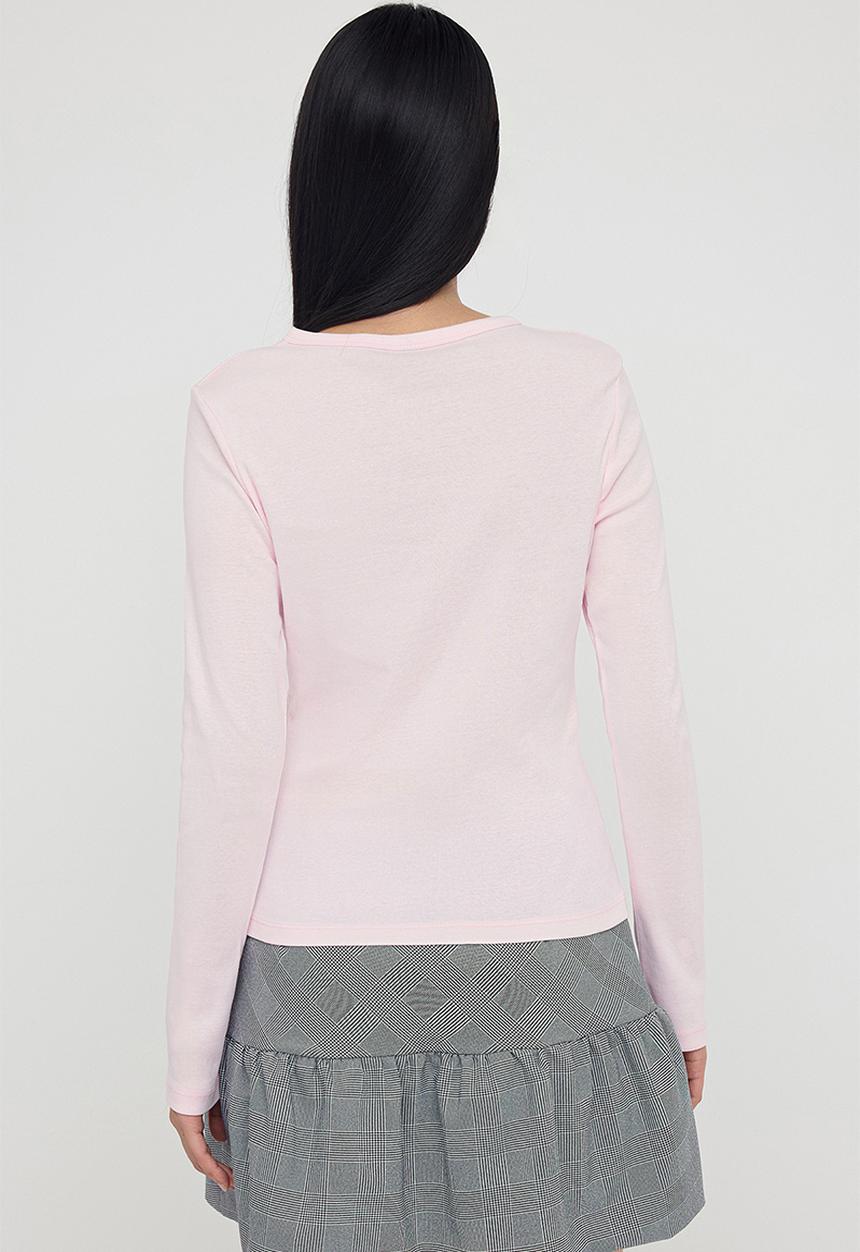 Trendyol - Buttoned Bodycon Stretchy Knitted Blouse - Pink