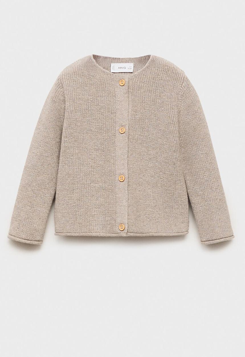 MANGO - Cardigan chesterc - light beige