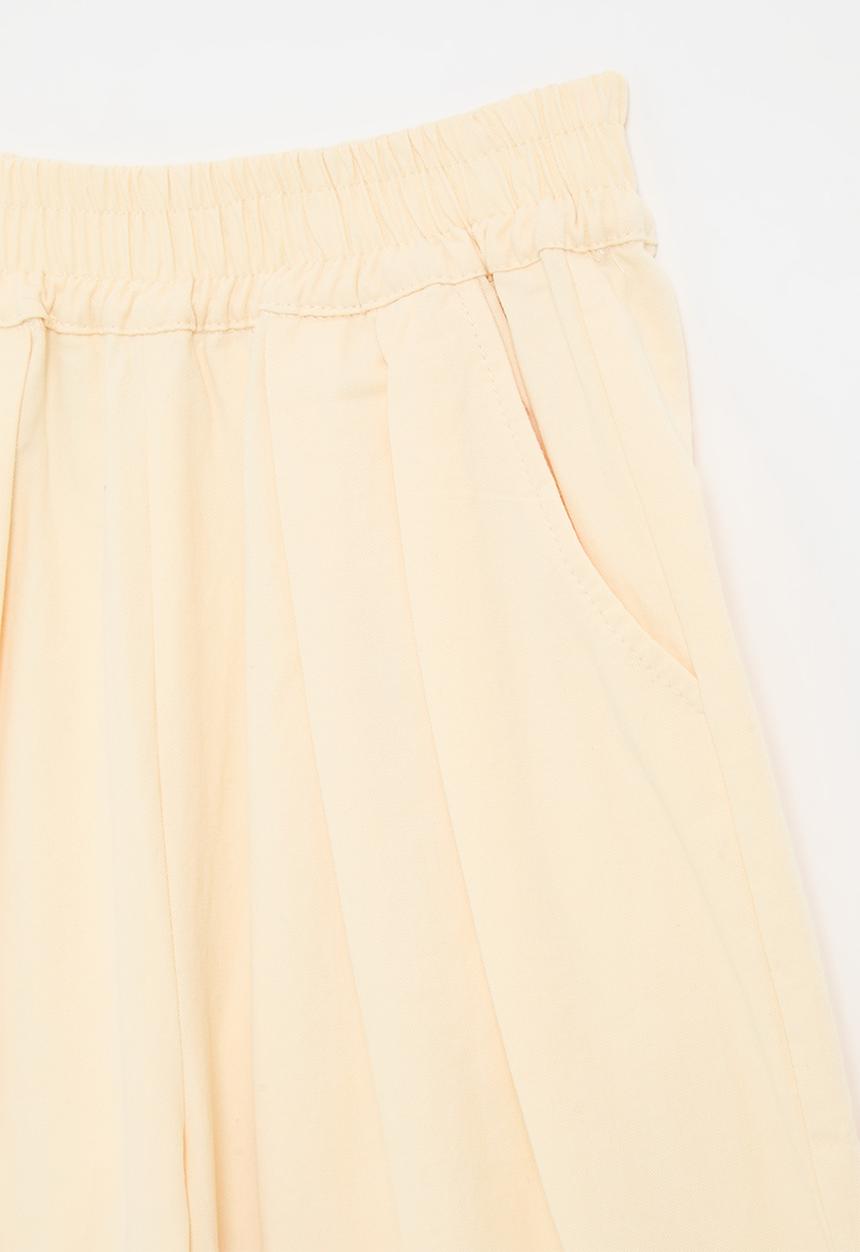 Pop Candy - Embroidered hem wide leg pants - light yellow