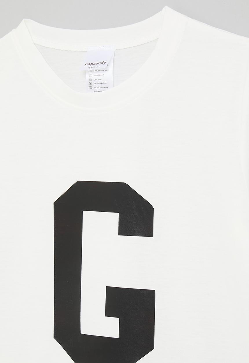 Pop Candy - Alphabet letter tee - white/black