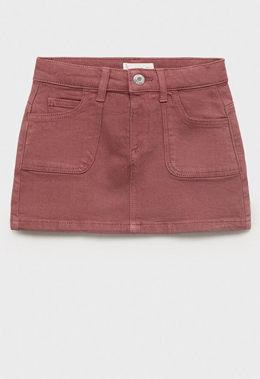 MANGO - Skirt sandy - dark red