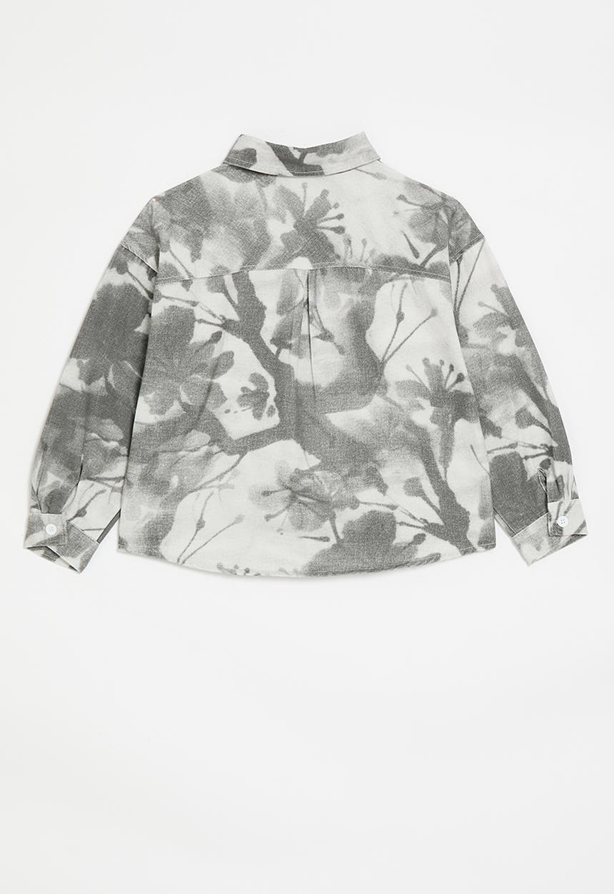 Pop Candy - Watercolour floral shirt - grey