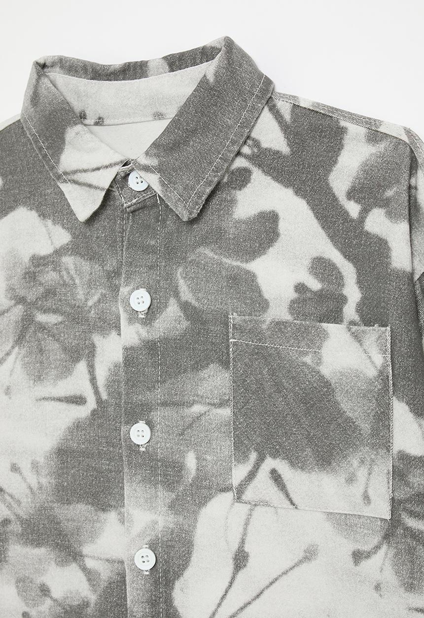 Pop Candy - Watercolour floral shirt - grey