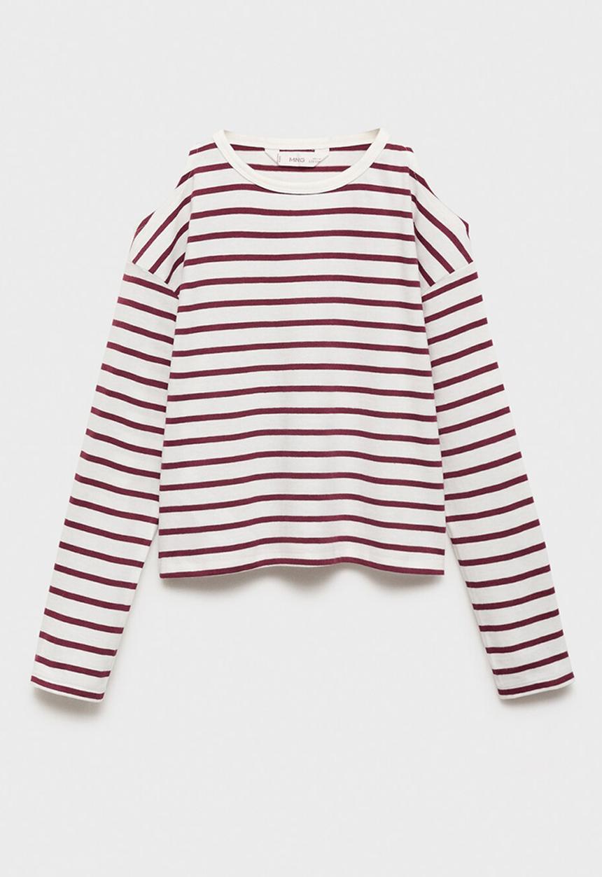 MANGO - T-shirt cutout - dark red