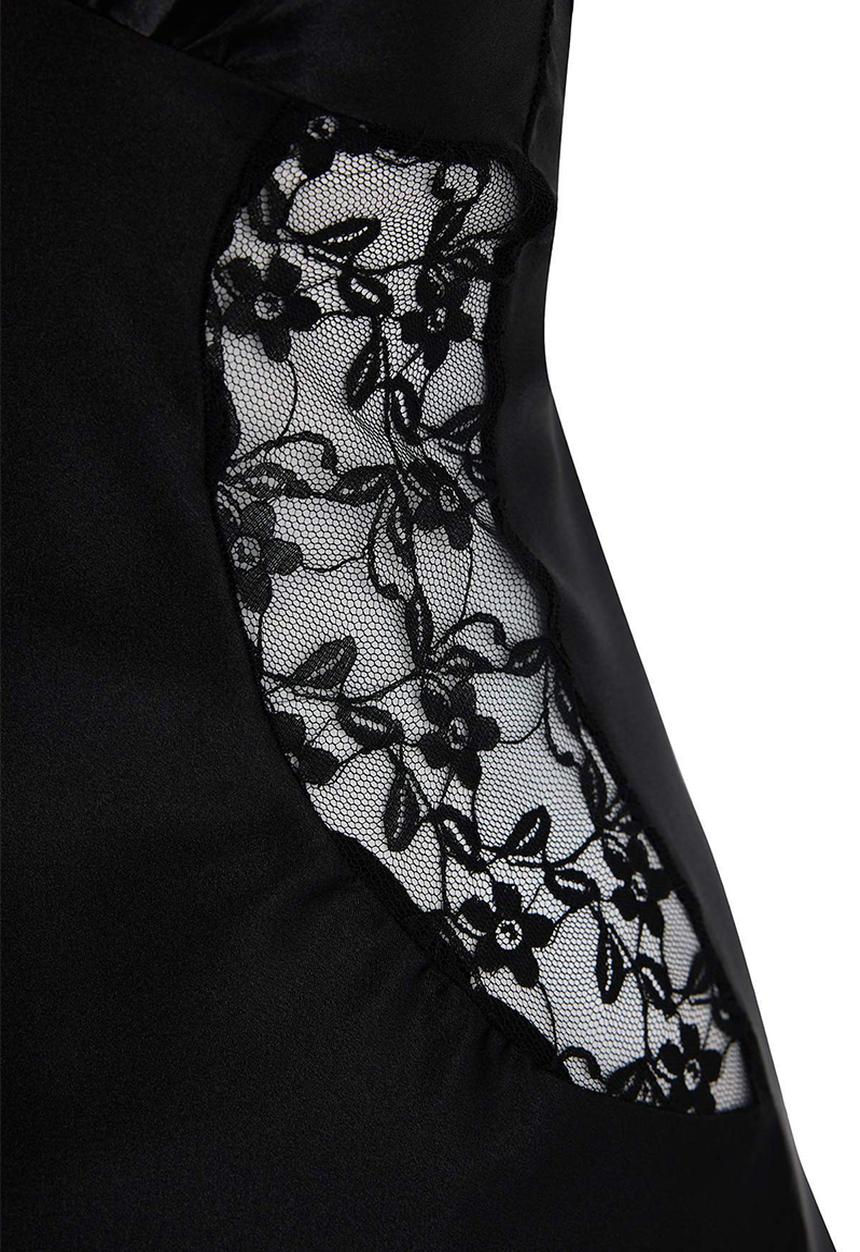 Trendyol - Lace detailed nightie - black