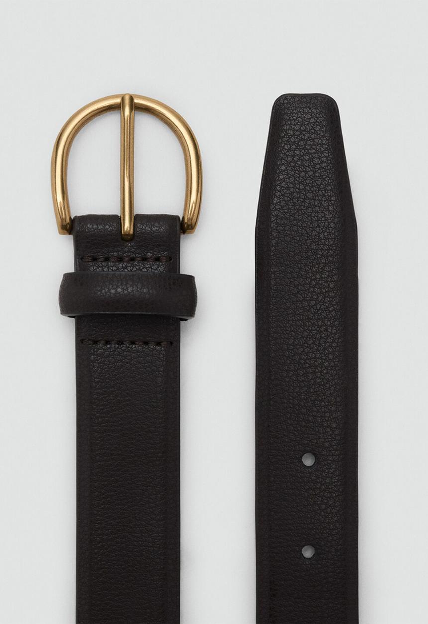MANGO - Cinturon Tumble Buckle Belt - Dark Brown