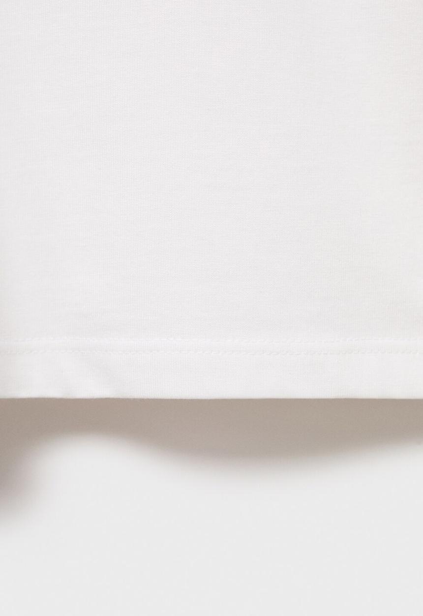 MANGO - T-shirt henley1 - natural