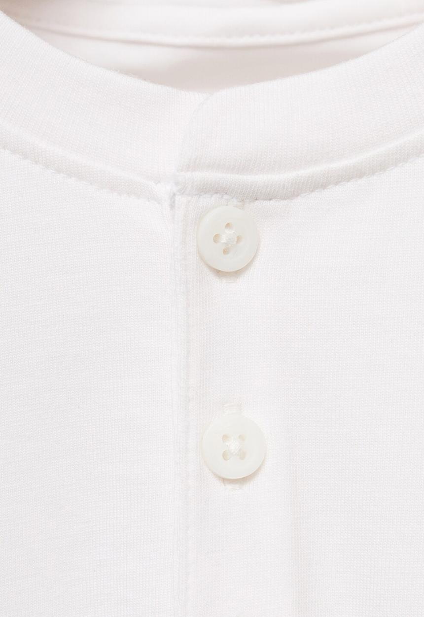 MANGO - T-shirt henley1 - natural
