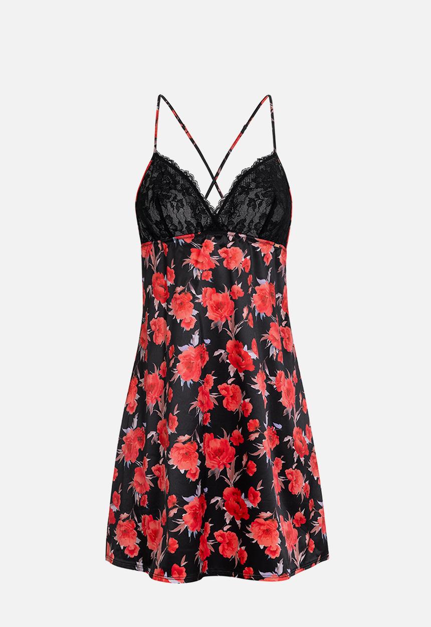 DORINA - Anahi-floral dress - black