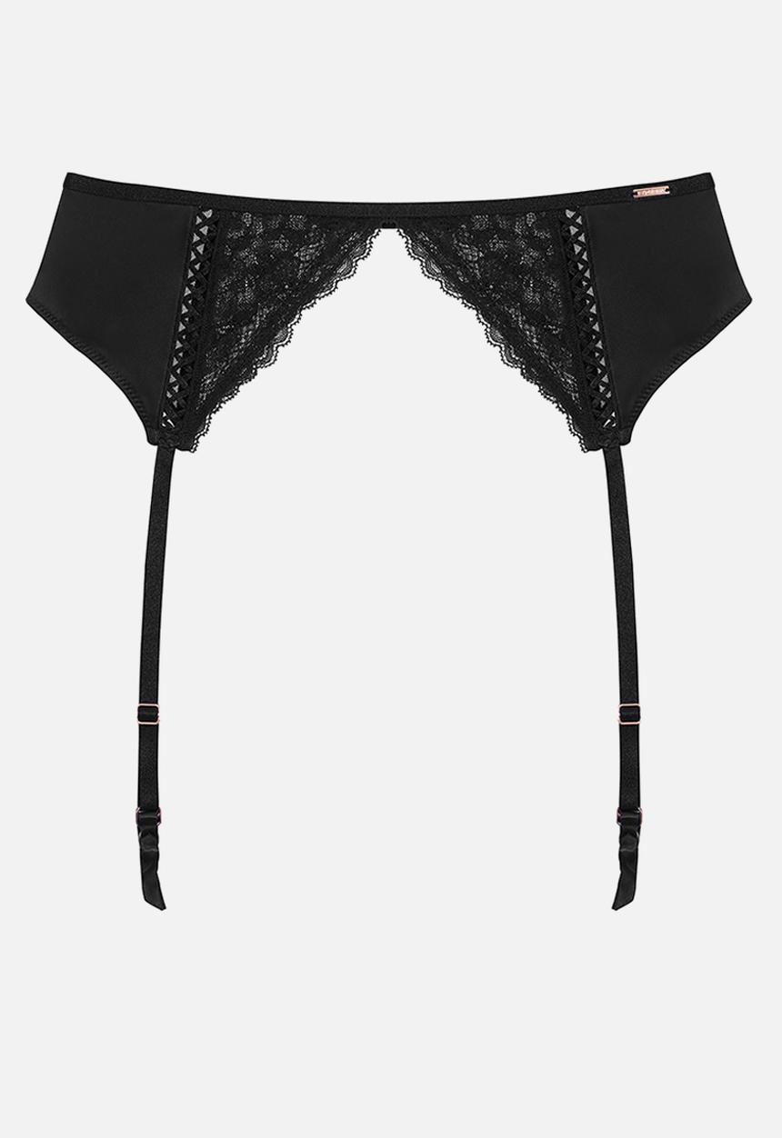 DORINA - Lyra-satin suspender belt - black