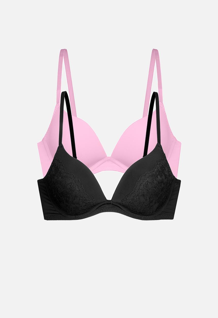 DORINA - Plus willa-2pp plunge - black/pink