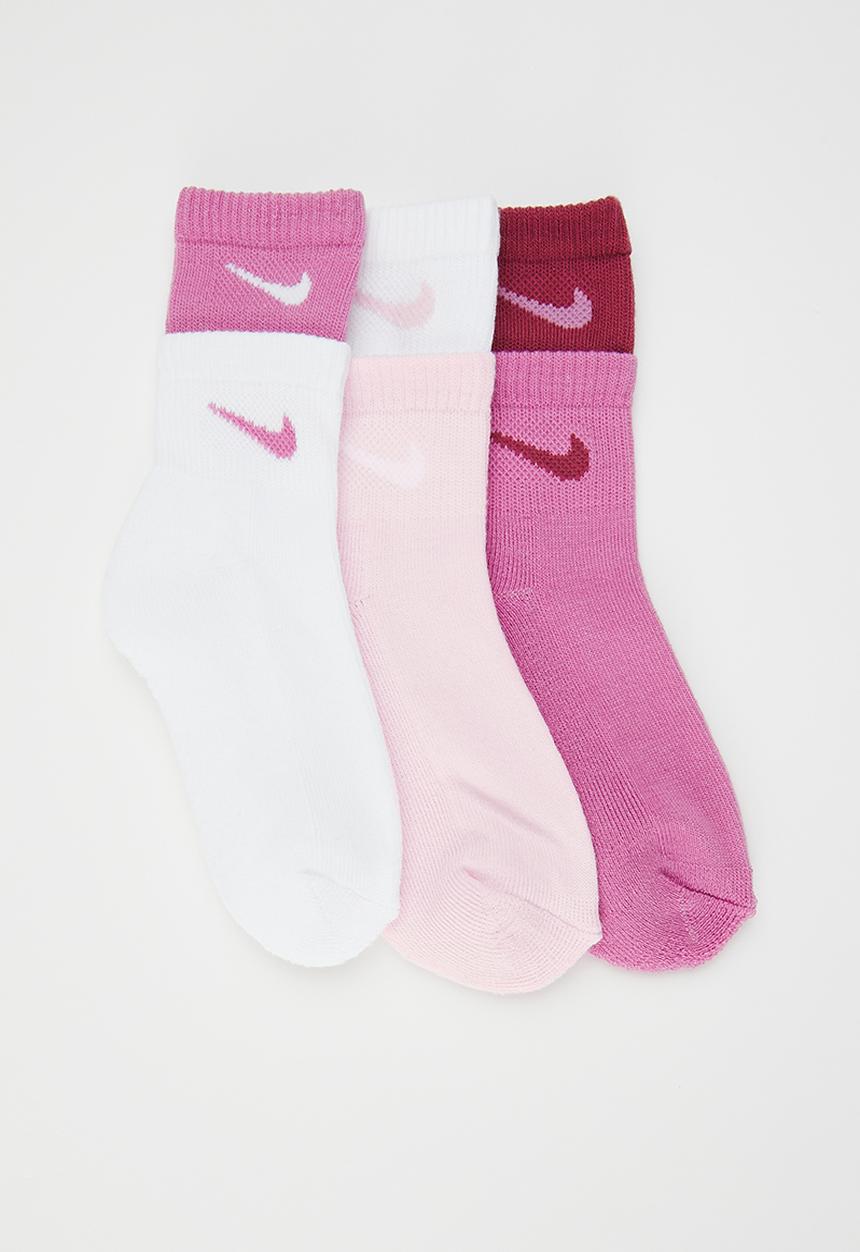 Nike - Nike double welt ankle socks 3-pack - pink foam