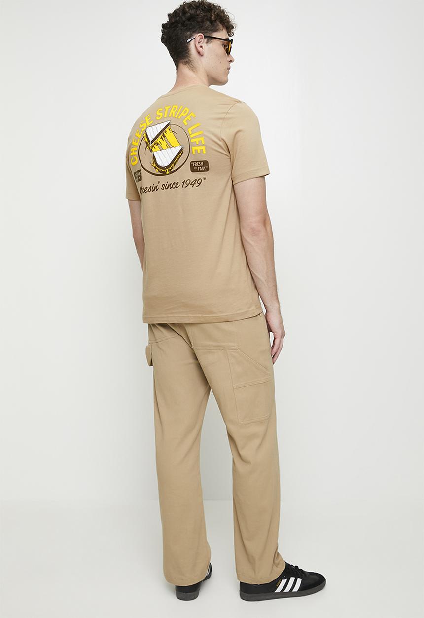 adidas Performance - Cheese Stripes Tee- warm sandstone