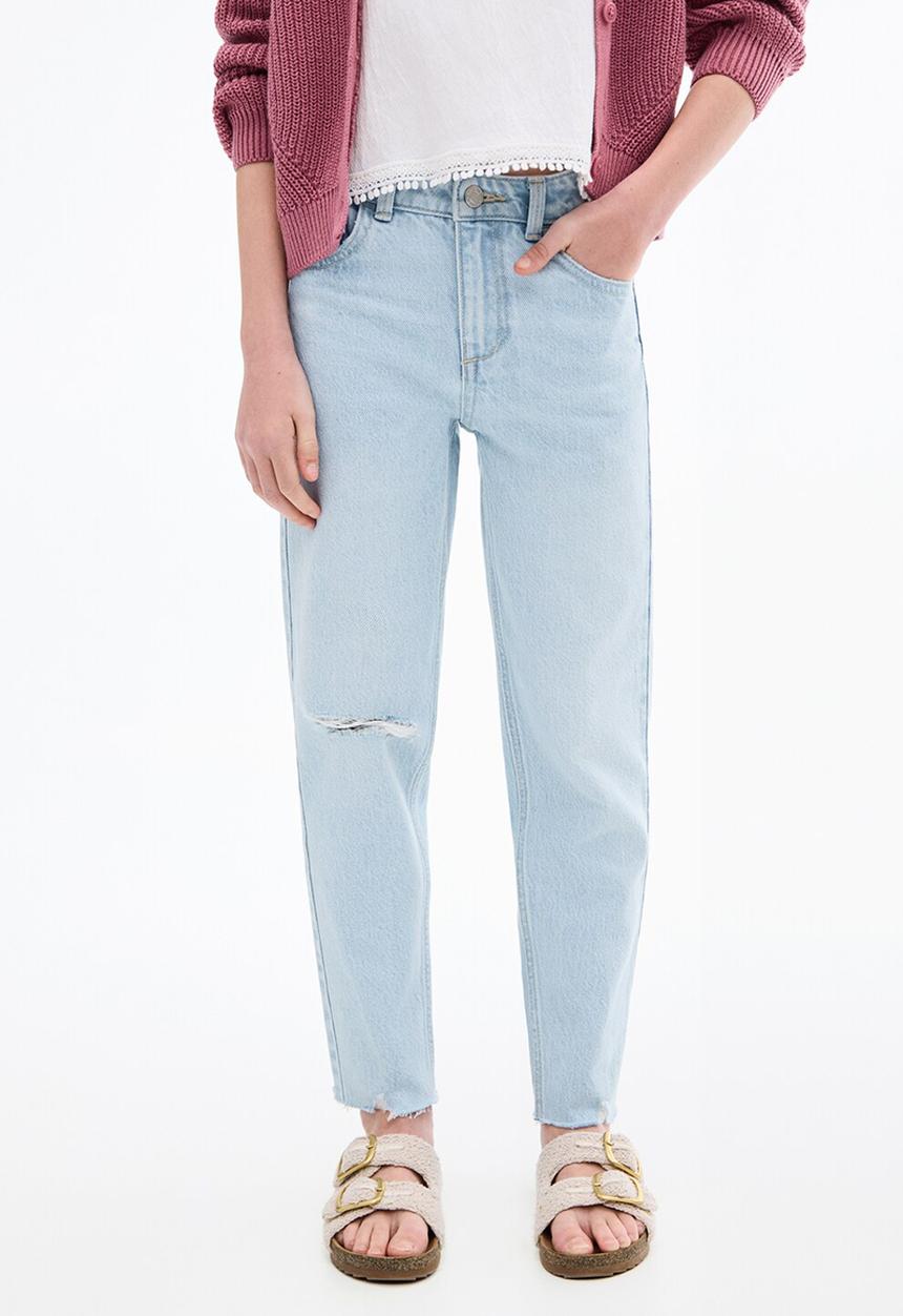 MANGO - Jeans mom1 - open blue