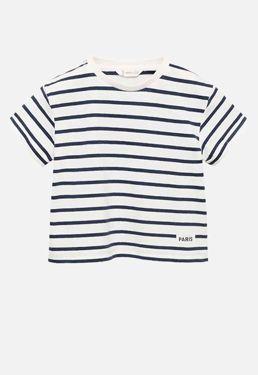MANGO - T-shirt ritab - navy