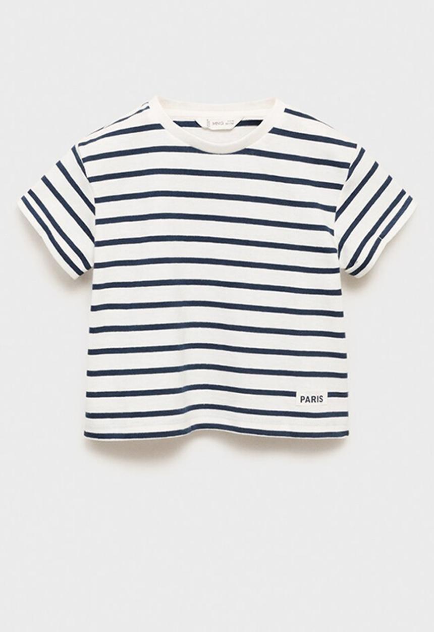 MANGO - T-shirt ritab - navy
