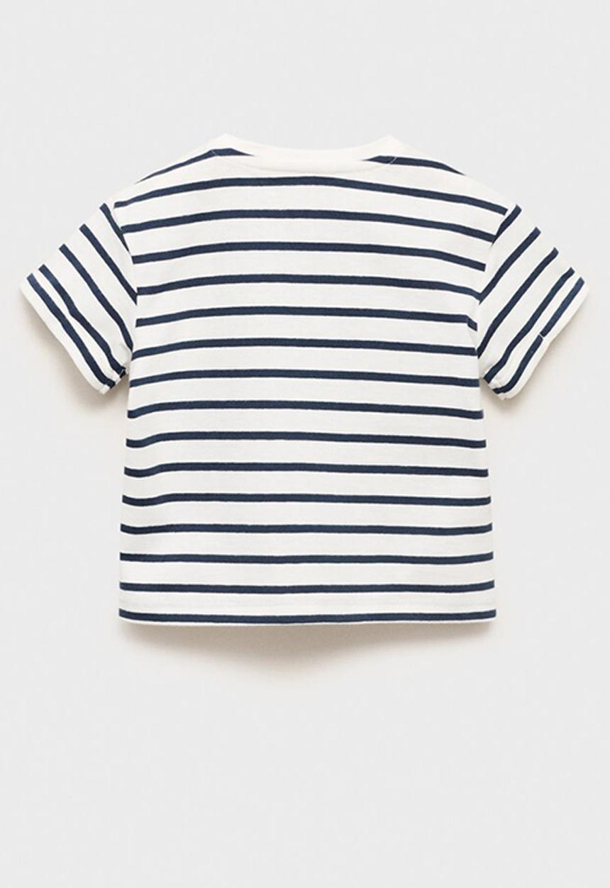 MANGO - T-shirt ritab - navy