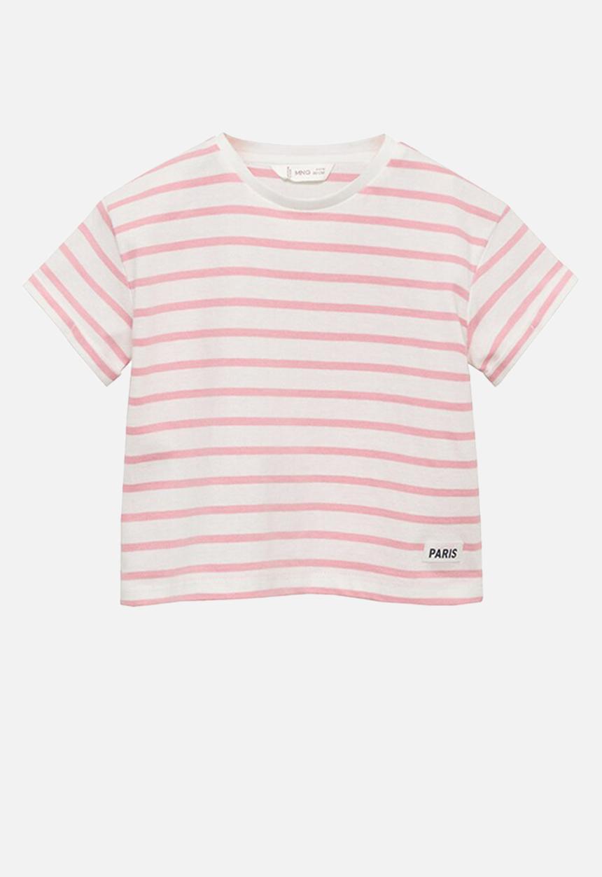 MANGO - T-shirt ritab - pink