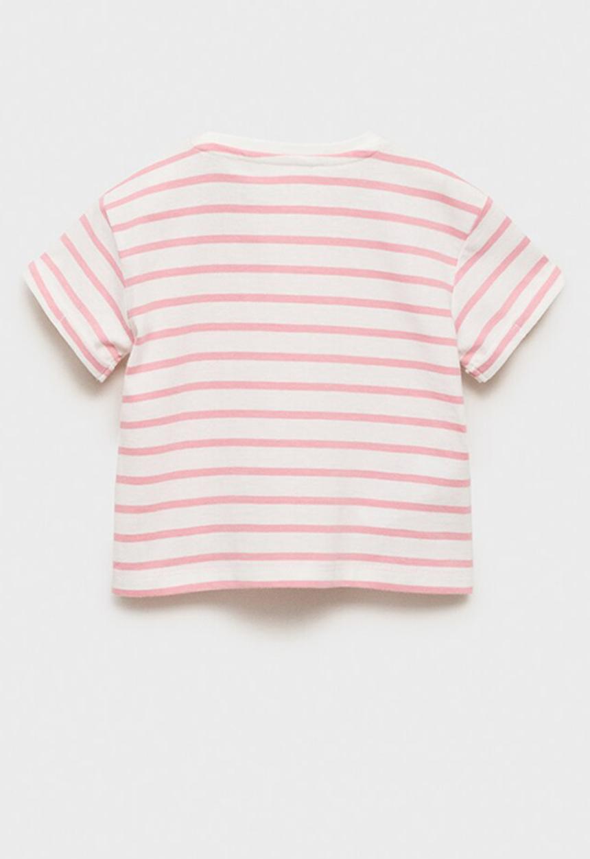 MANGO - T-shirt ritab - pink