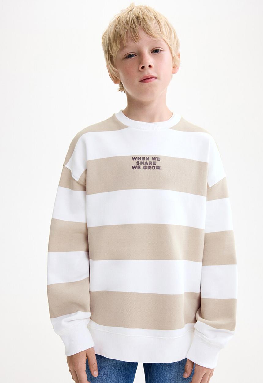 MANGO - Sweatshirt striblo - light pastel brown