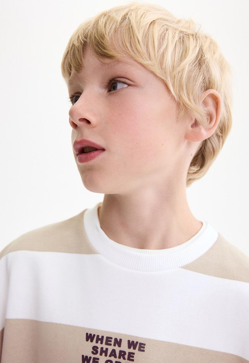 MANGO - Sweatshirt striblo - light pastel brown