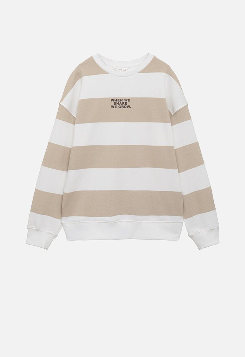 MANGO - Sweatshirt striblo - light pastel brown