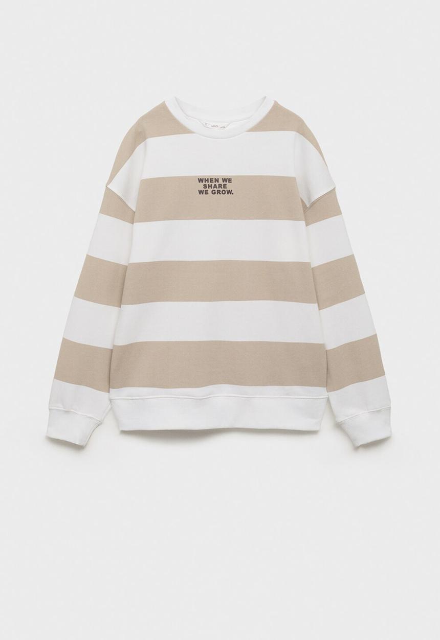 MANGO - Sweatshirt striblo - light pastel brown
