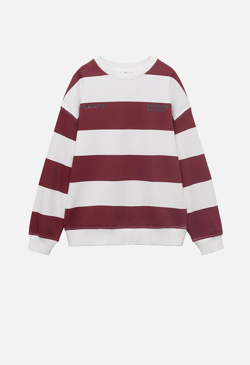 MANGO - Sweatshirt striblo - dark red