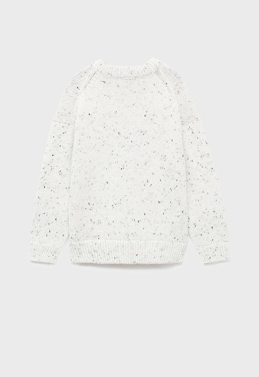 MANGO - Flecked wool sweater - white