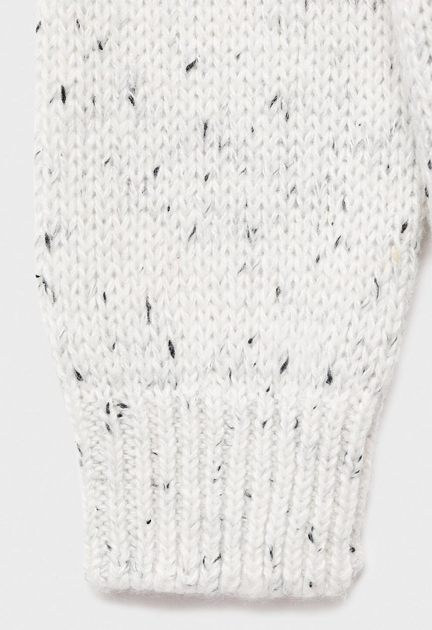 MANGO - Flecked wool sweater - white