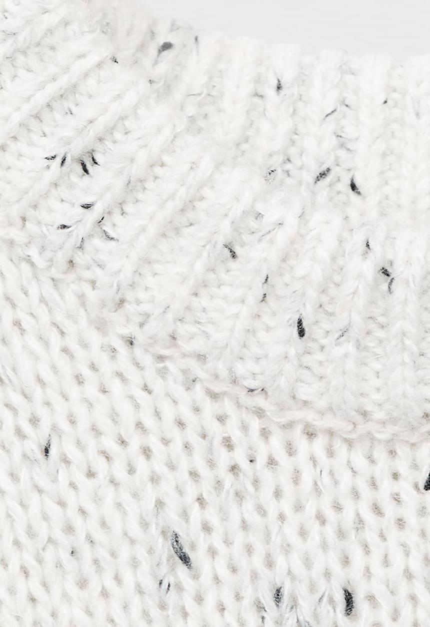 MANGO - Flecked wool sweater - white