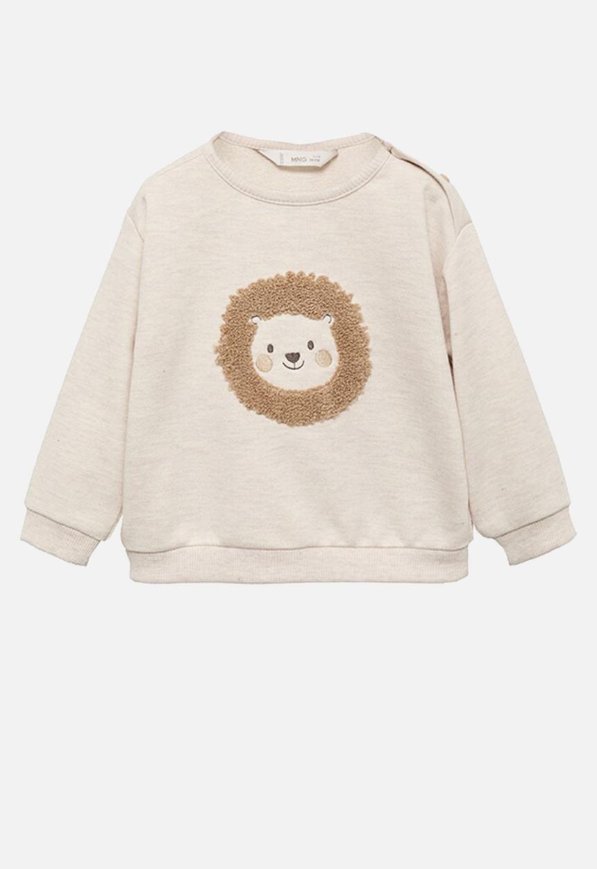 MANGO - Sweatshirt LION - Light Pastel Brown