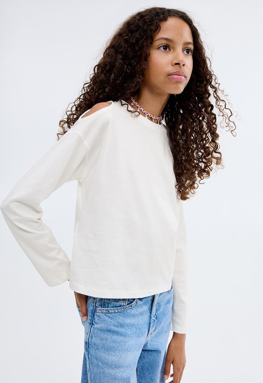 MANGO - T-shirt cutout - natural