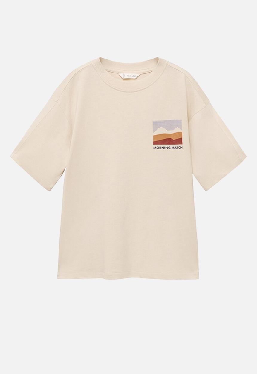 MANGO - T-shirt morning - light/pastel brown